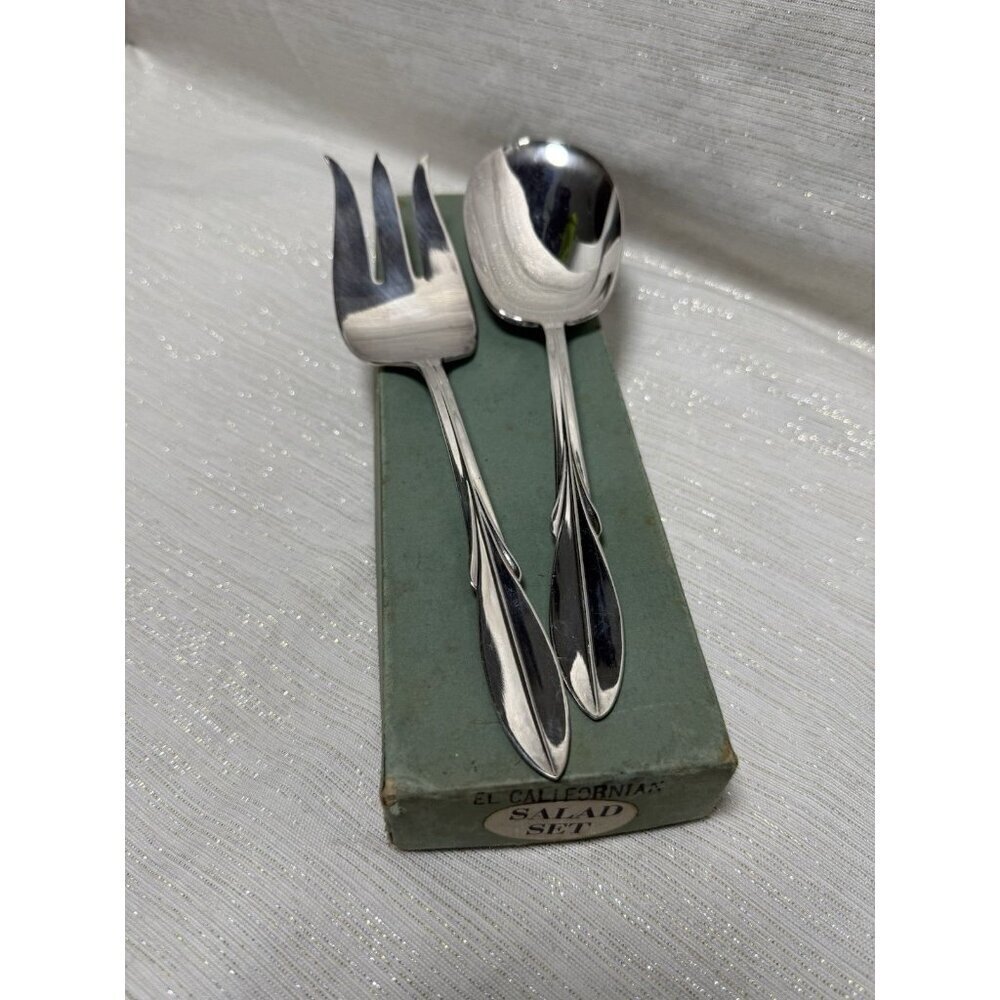 WM Rogers Mfg. Co Original Rogers Serving Spoon & Fork Ornate Decoration 8 7/8" - Picture 4 of 7